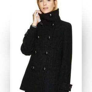 Aritzia Babaton Howell Wool Cashmere Double Breasted Winter Jacket Coat Black XS